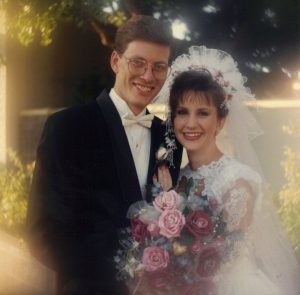 Scott and Natalie on their wedding day 1994